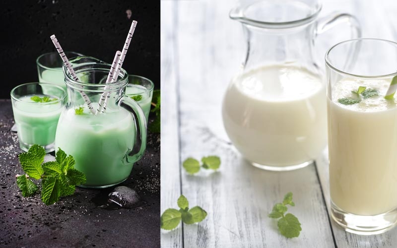 latte e menta naturale e preparato