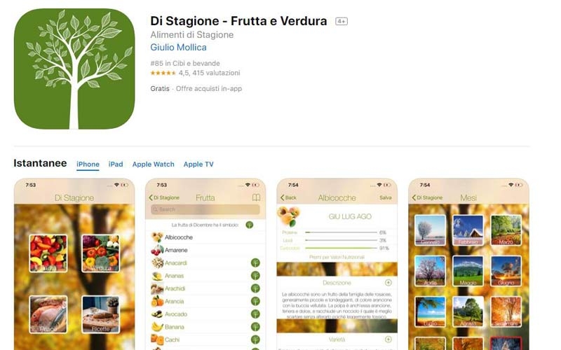frutta e verdura di stagione app